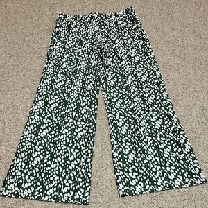 Jude Connally women's Forrest Green and White Abstract Nicollette Pants Sz Small